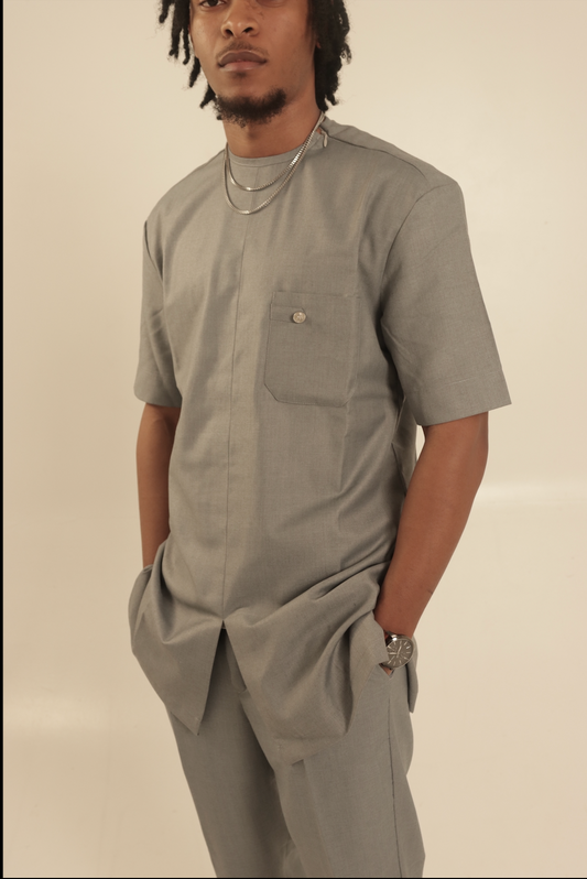 Short sleeve African suit