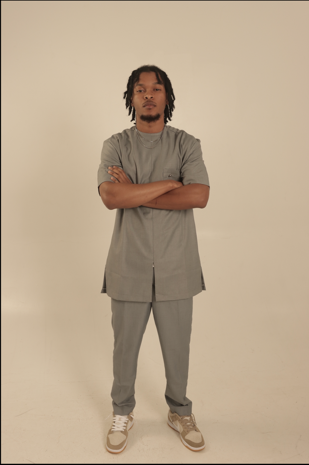 Short sleeve African suit