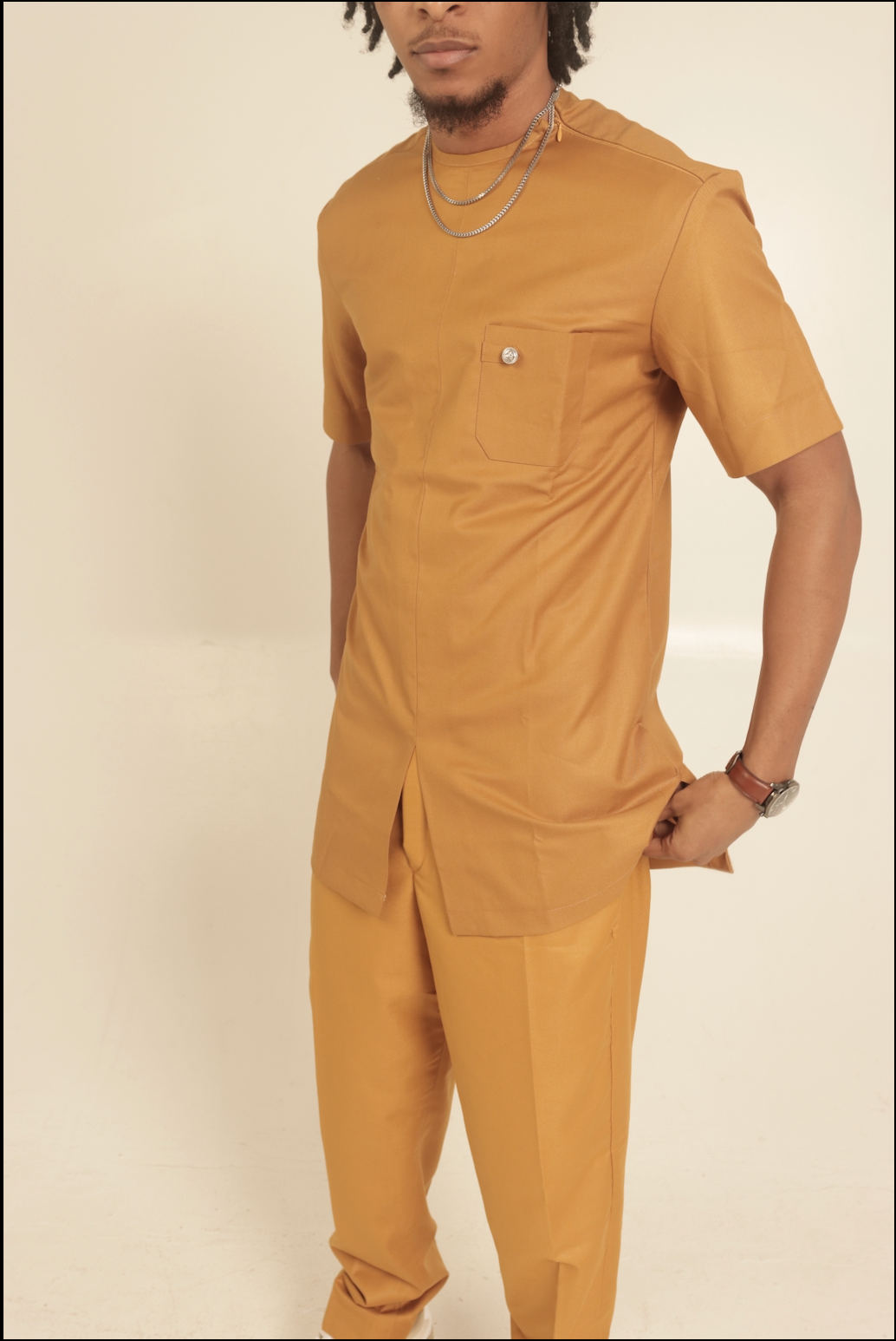 Short sleeve African suit